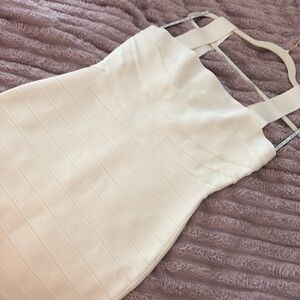 Herve Leger Cream Mini Dress